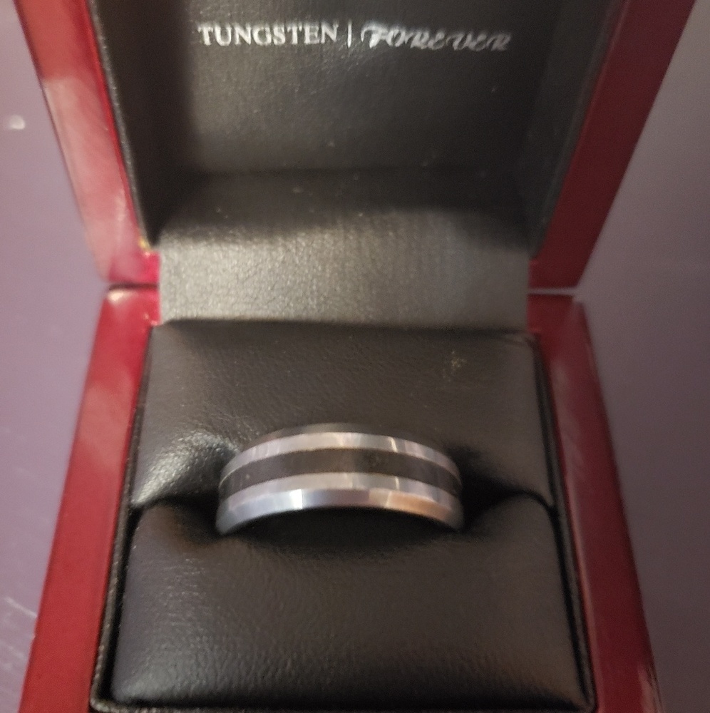 Tungsten carbide men wedding band size 13